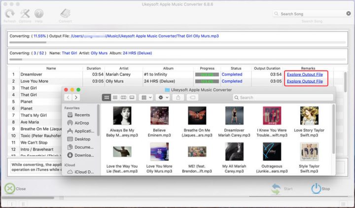 explore the output file