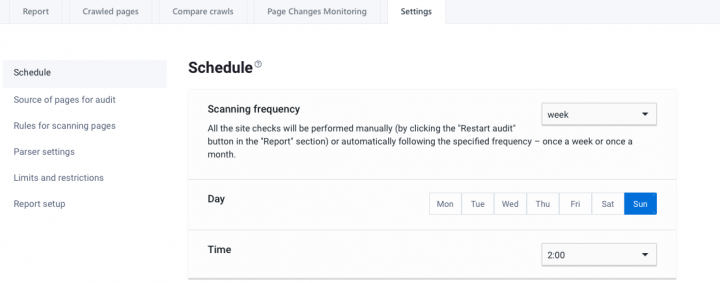 settings section